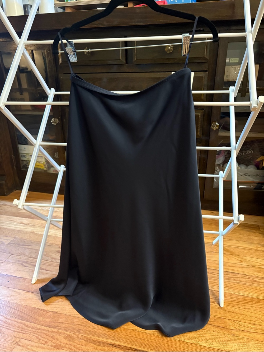 Uniqlo Navy Satin Maxi Slip Skirt